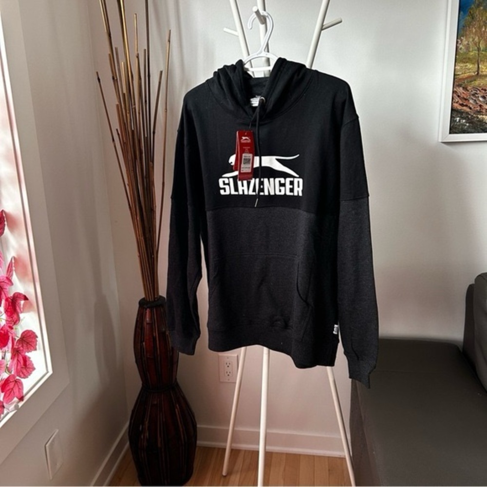Slazenger Black Graphic Hoodie Sweatshirt